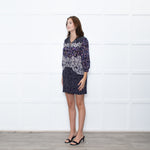 Saloni Navy White Multi Print Tunic Dress