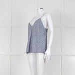 Gold Hawk Blue Striped White Lace Trim Cami