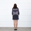 Saloni Navy White Multi Print Tunic Dress