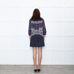 Saloni Navy White Multi Print Tunic Dress