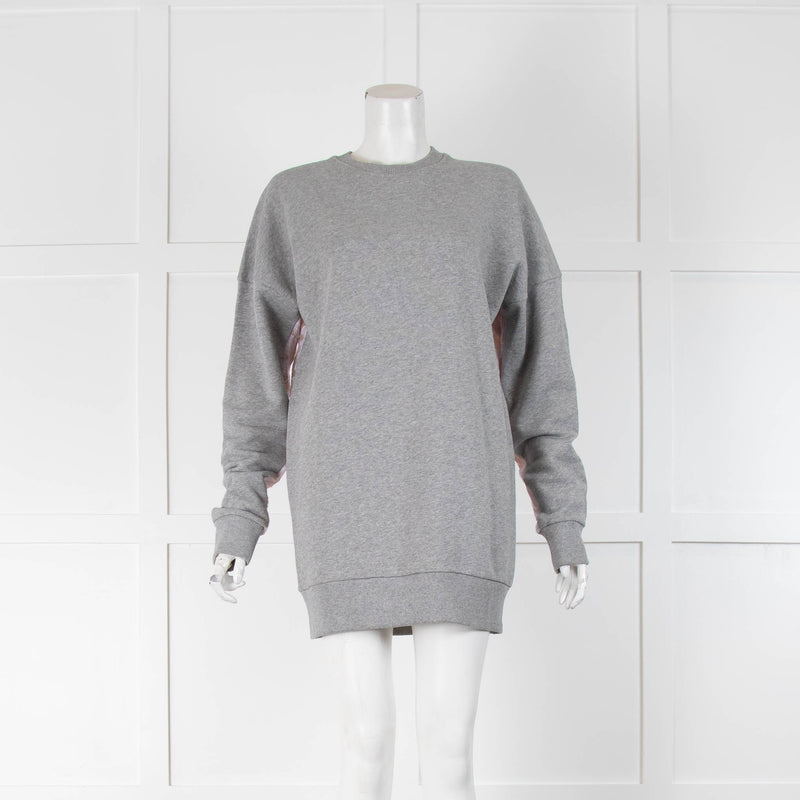 Markus Lupfer Grey Front Light Pink Flowers Back Sweatshirt