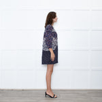 Saloni Navy White Multi Print Tunic Dress
