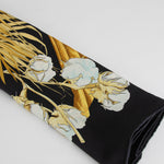 Hermes Black Gold Turbans Des Reines Silk Scarf