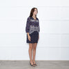 Saloni Navy White Multi Print Tunic Dress