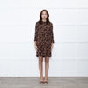 Ba&sh Tan Black Animal Print Tiered Dress