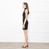 Theory Black Leather Sleeveless Stretchy Mini Dress