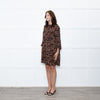 Ba&sh Tan Black Animal Print Tiered Dress