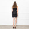 Theory Black Leather Sleeveless Stretchy Mini Dress