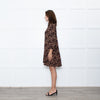 Ba&sh Tan Black Animal Print Tiered Dress