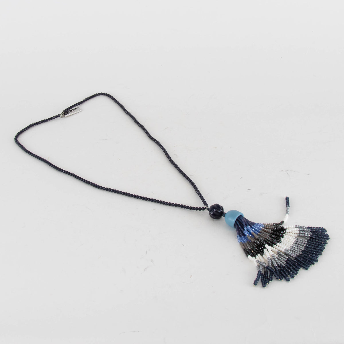 Weekend Max Mara Blue White Bead Tassel Necklace