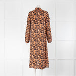 Baum und Pferdgarten Orange and Black Floral Maxi Dress