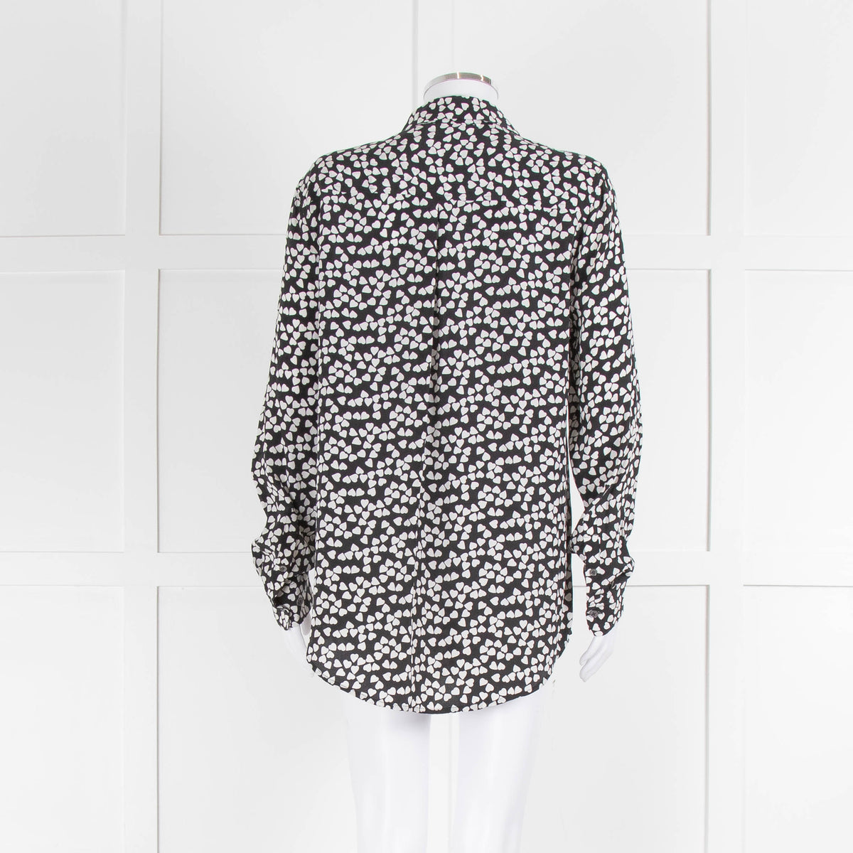 Equipment Black Silk Blouse With White Hearts