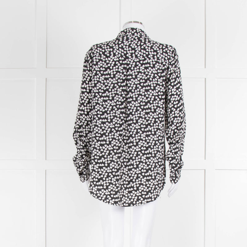 Equipment Black Silk Blouse With White Hearts