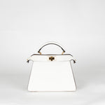 Fendi Cream Brown Peekaboo Two Sided Small Leather Bag