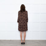 Ba&sh Tan Black Animal Print Tiered Dress