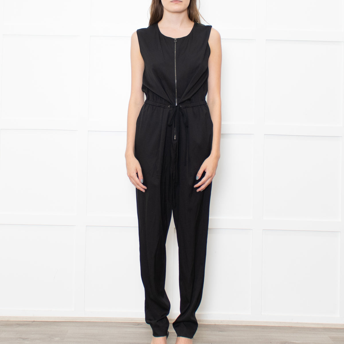 Phillip Lim Black Sleeveless Silk Jumpsuit