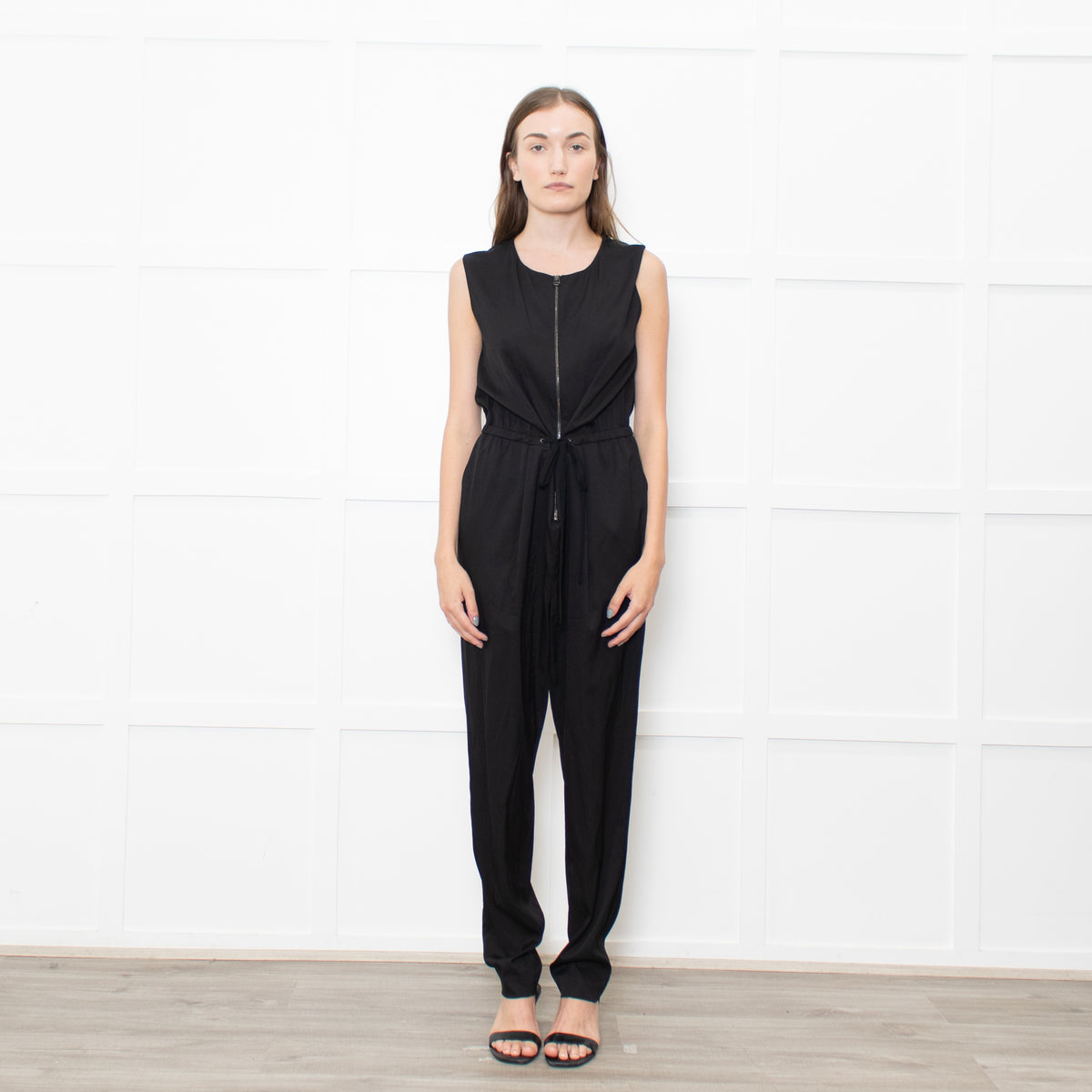 Phillip Lim Black Sleeveless Silk Jumpsuit