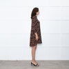 Ba&sh Tan Black Animal Print Tiered Dress