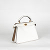 Fendi Cream Brown Peekaboo Two Sided Small Leather Bag