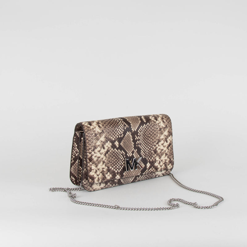Michael Kors Brown Snake Effect Chain Crossbody