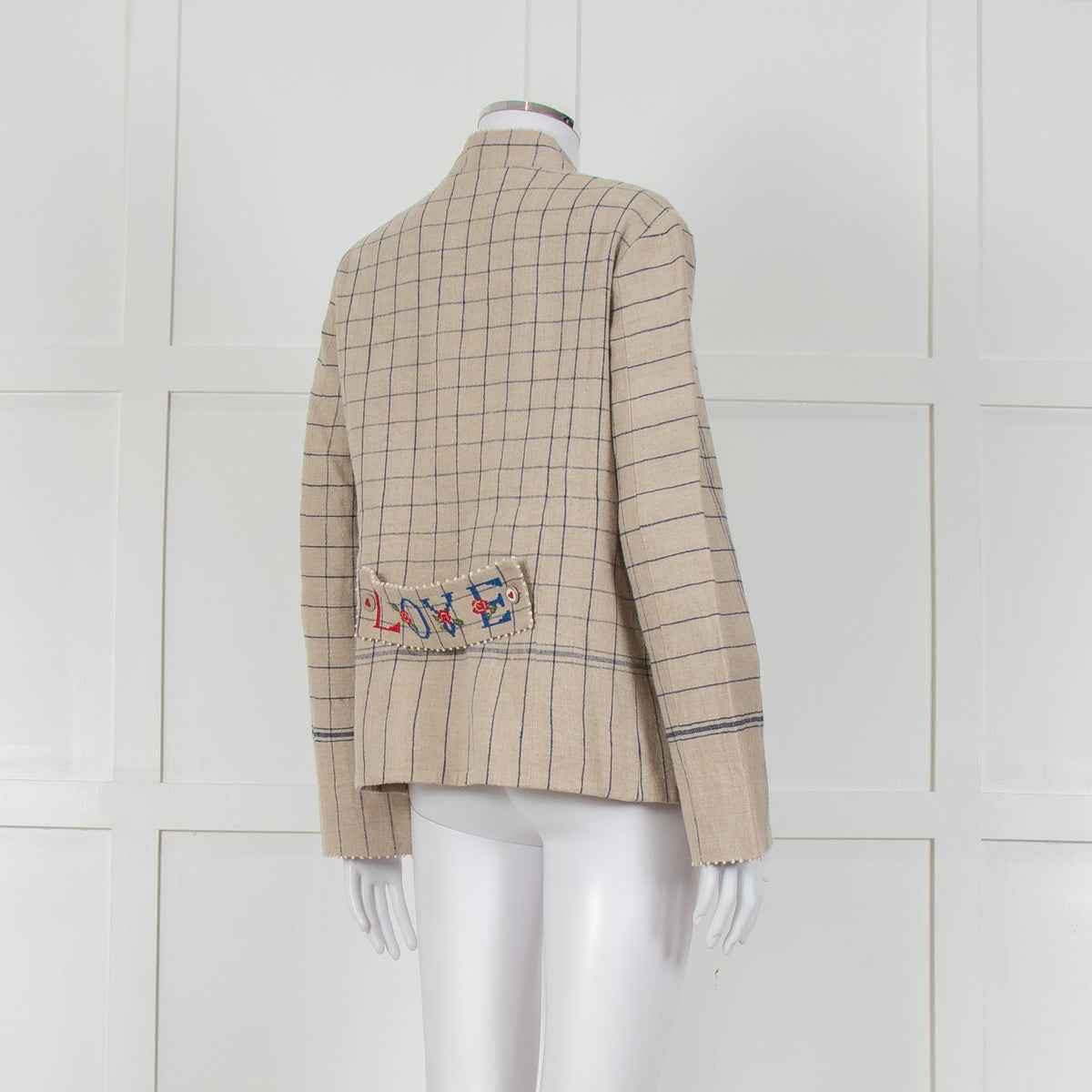 Pero Heavyweight Linen Tailored Jacket with Embroidered Detailing