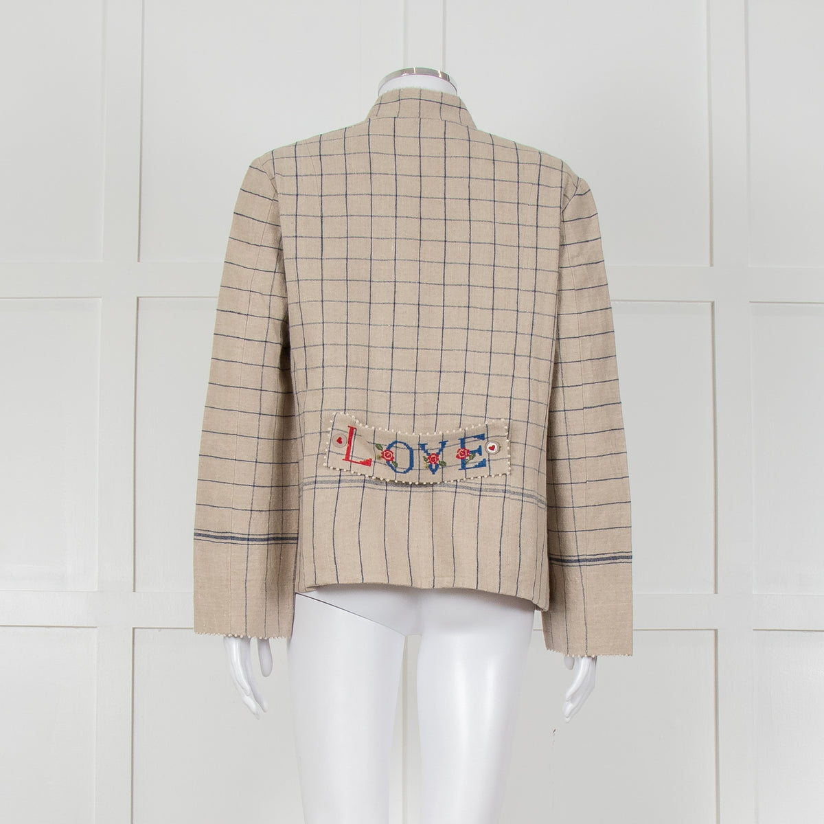 Pero Heavyweight Linen Tailored Jacket with Embroidered Detailing
