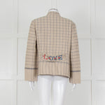 Pero Heavyweight Linen Tailored Jacket with Embroidered Detailing