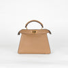 Fendi Cream Brown Peekaboo Two Sided Small Leather Bag