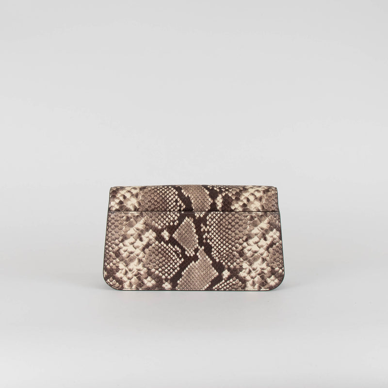 Michael Kors Brown Snake Effect Chain Crossbody