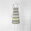 M Missoni Crochet Blue, Green and White Beach Dress