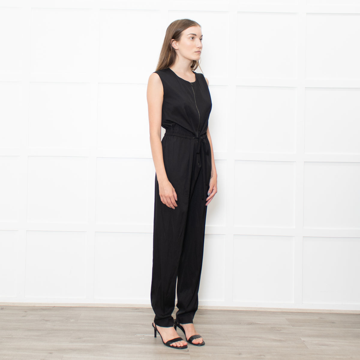 Phillip Lim Black Sleeveless Silk Jumpsuit