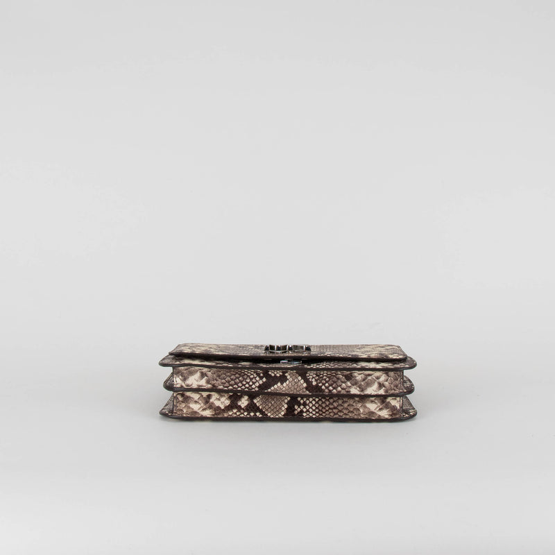 Michael Kors Brown Snake Effect Chain Crossbody