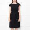 Dolce & Gabbana Black Cap Sleeves Midi Dress