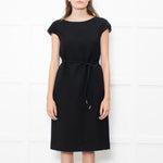 Dolce & Gabbana Black Cap Sleeves Midi Dress