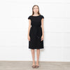 Dolce & Gabbana Black Cap Sleeves Midi Dress