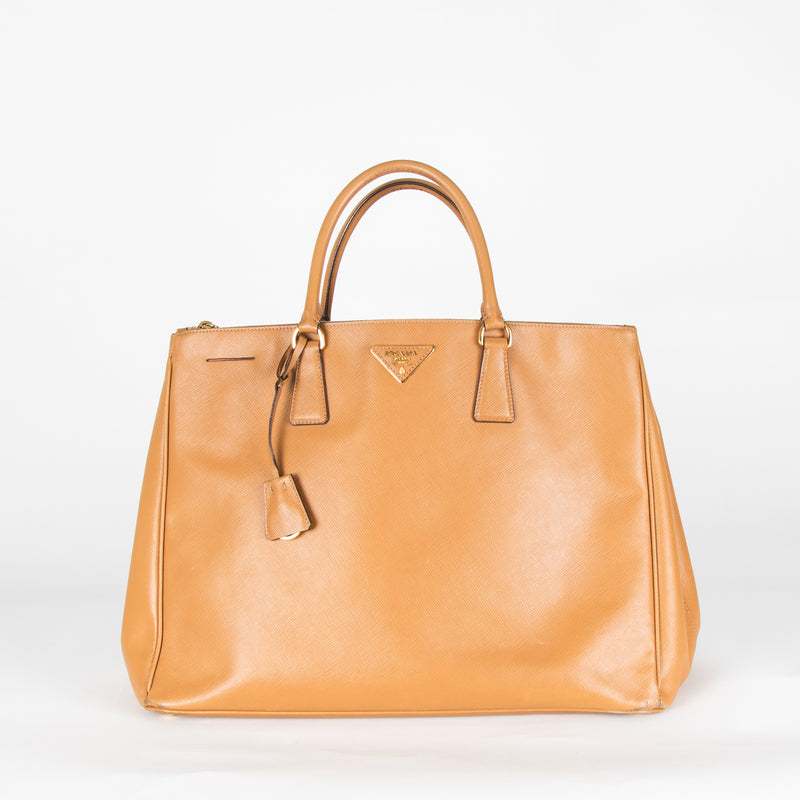 Prada Tan Saffiano Leather Galleria Bag