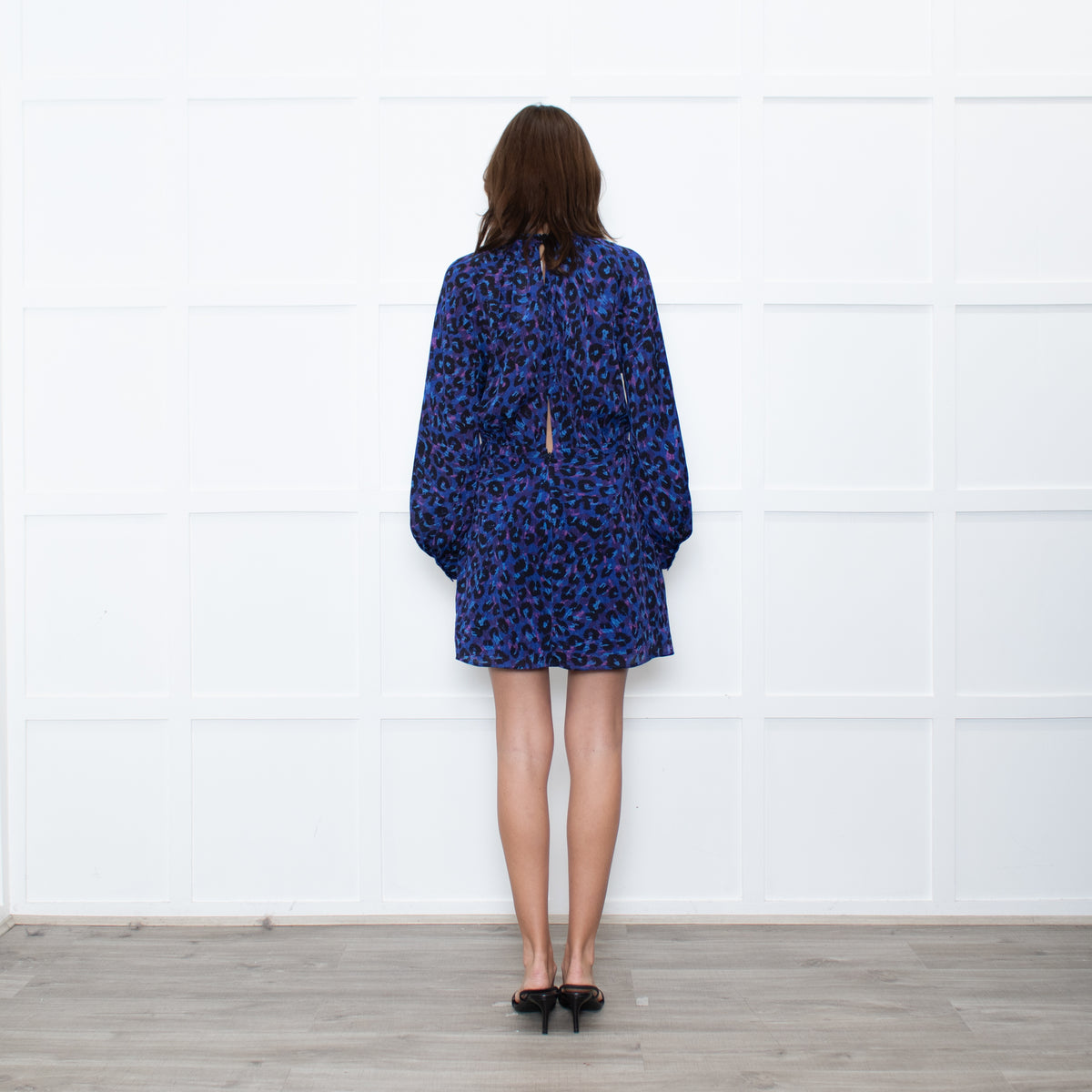 Ba&sh Blue Animal Print Above The Knee Dress