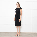 Dolce & Gabbana Black Cap Sleeves Midi Dress