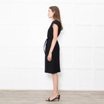 Dolce & Gabbana Black Cap Sleeves Midi Dress