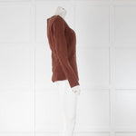 Stella McCartney Brown Denim Zip Back Long Sleeve Top