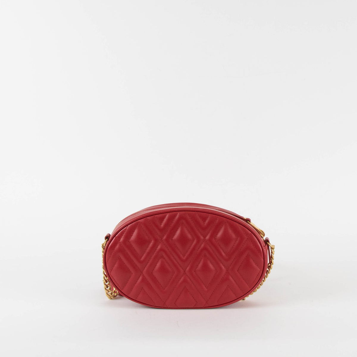 Miu Miu Red Oval Crossbody Quilted Bag