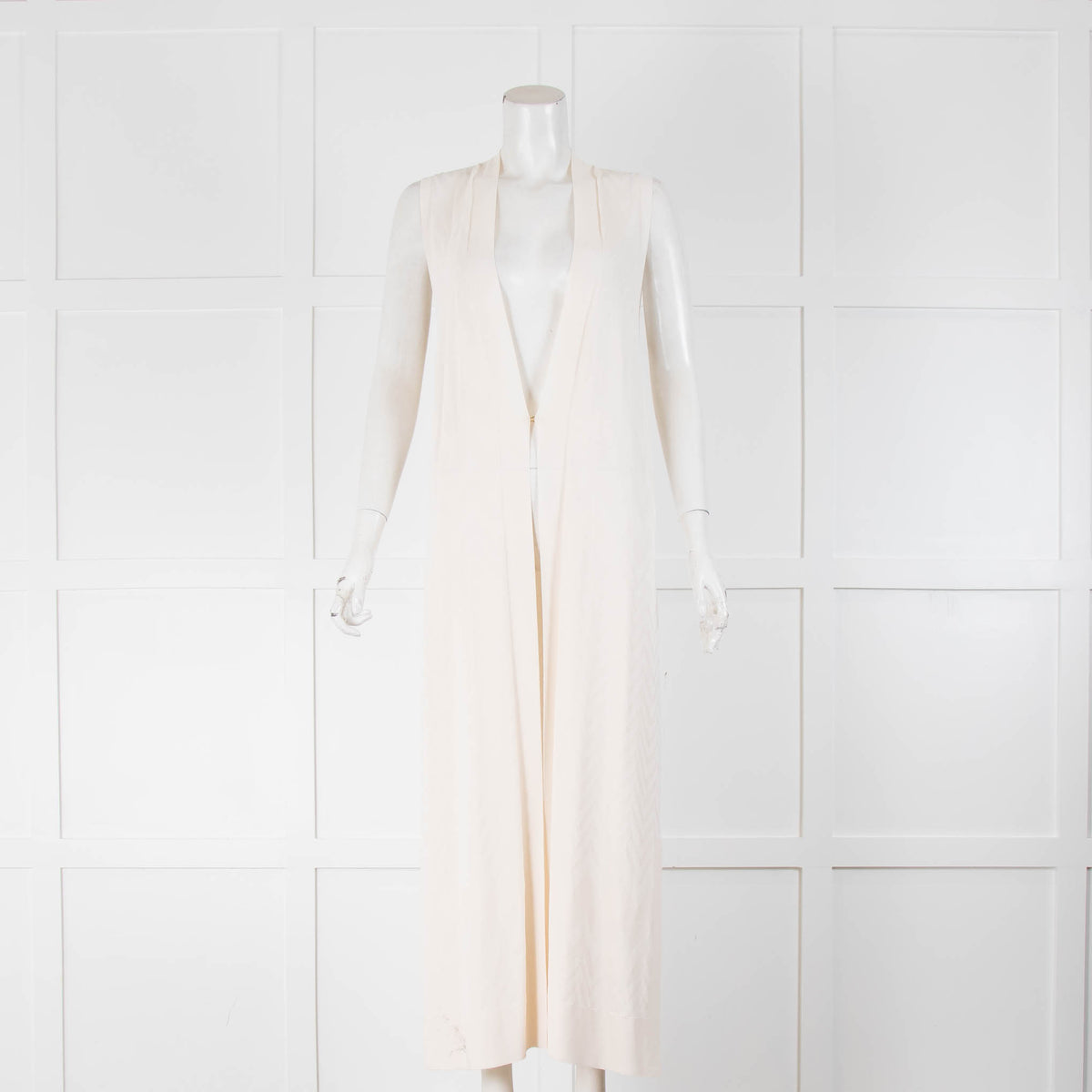 D Exterior Cream Long Line Waistcoat