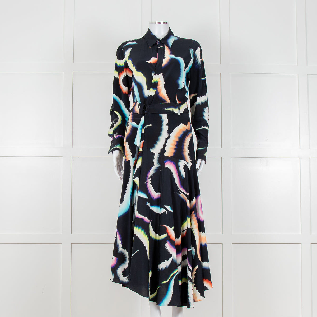 A.L.C Black Layered Maxi Dress with Frill Trim