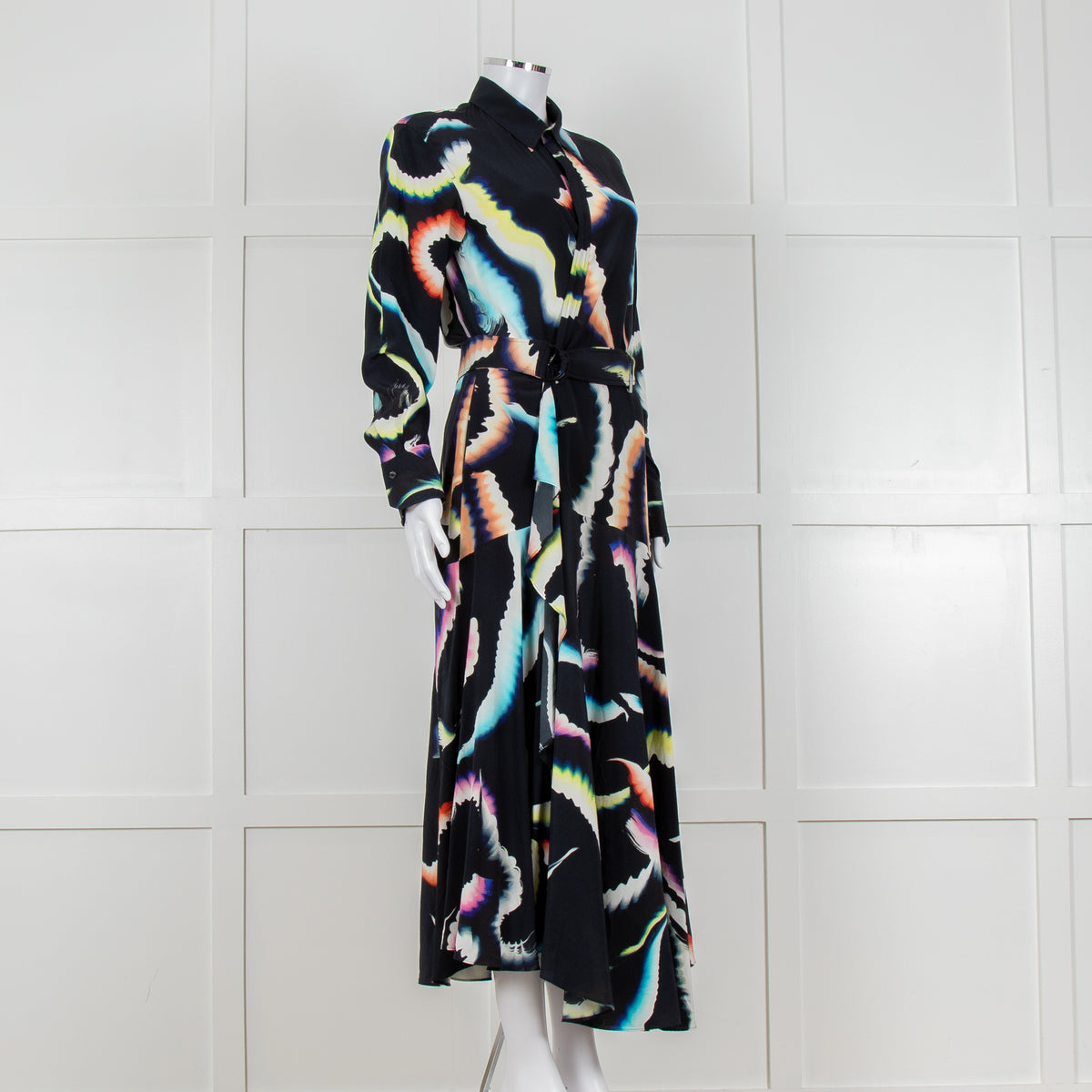 A.L.C Black Layered Maxi Dress with Frill Trim