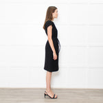 Dolce & Gabbana Black Cap Sleeves Midi Dress
