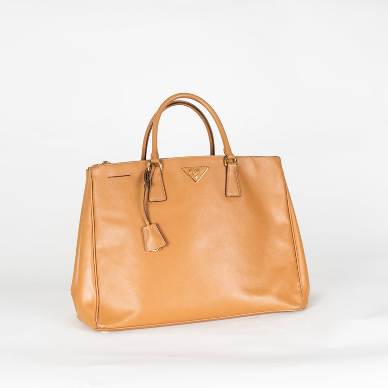 Prada Tan Saffiano Leather Galleria Bag