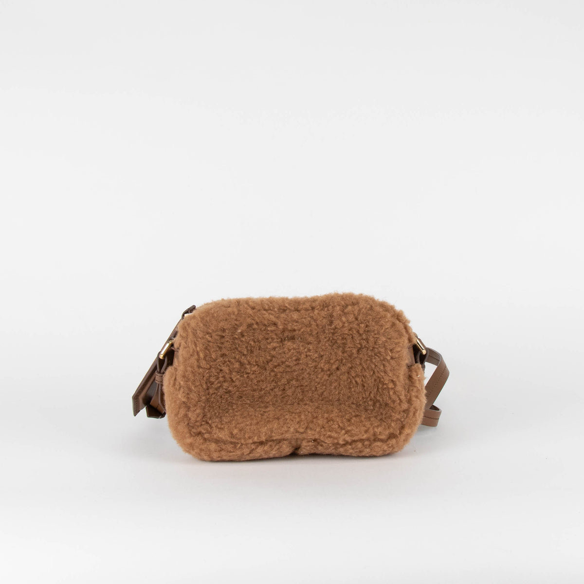 Max Mara Brown Faux Fur Crossbody Bag