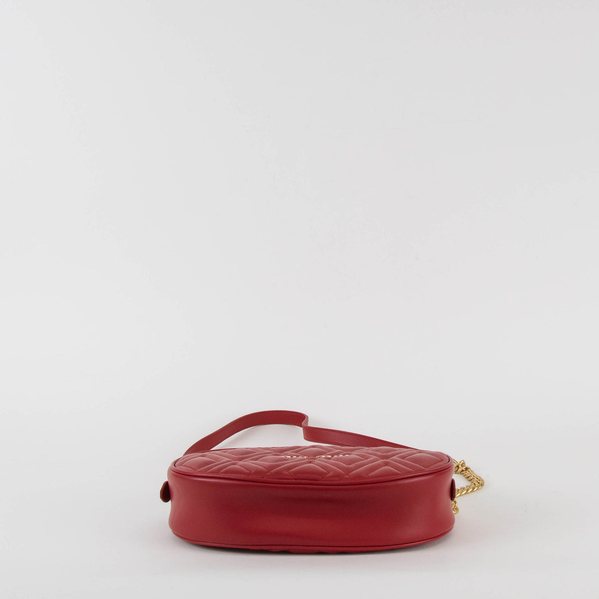 Miu Miu Red Oval Crossbody Quilted Bag
