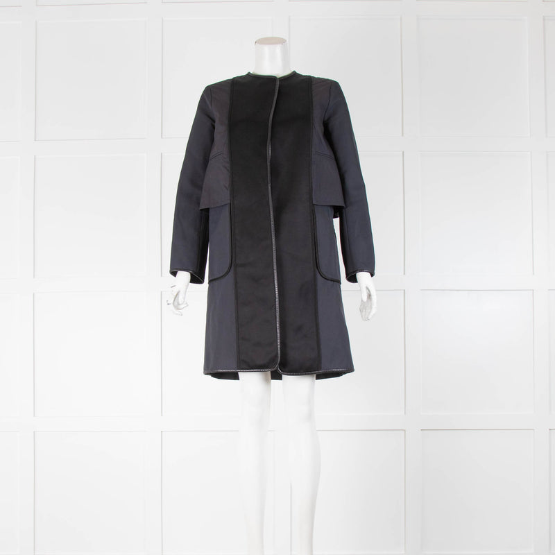 Celine Navy Blue Black Front Open Coat