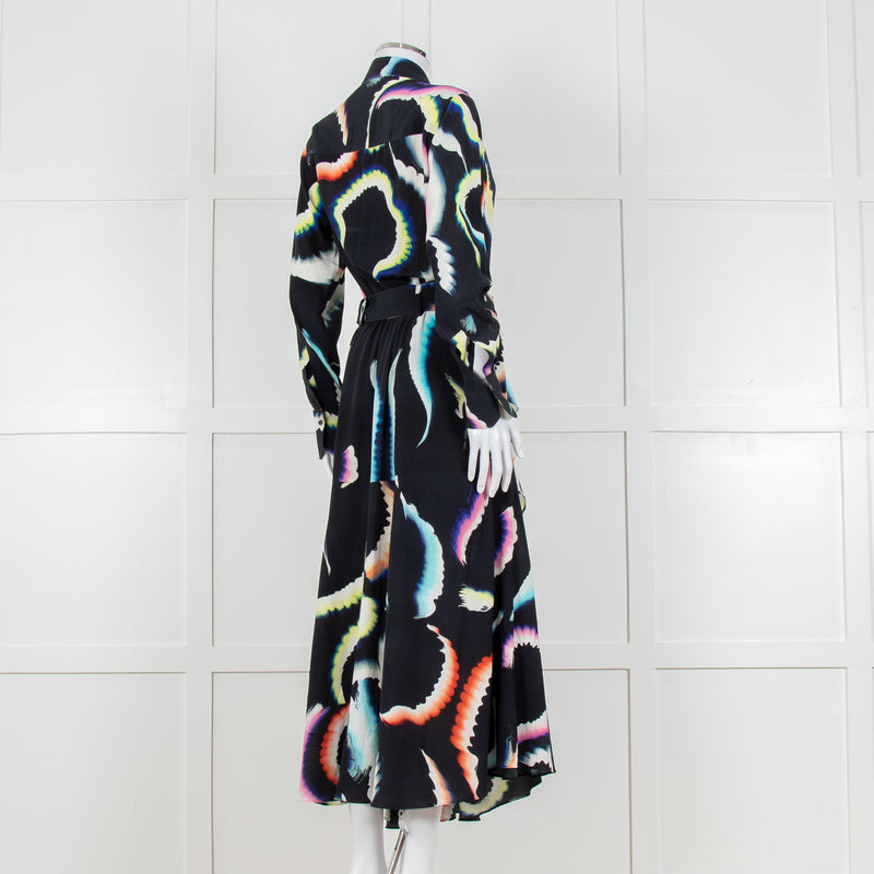 A.L.C Black Layered Maxi Dress with Frill Trim